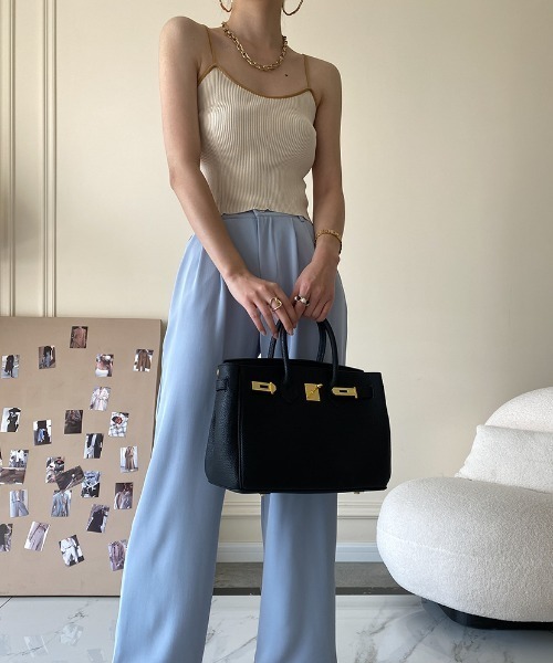 MANGROVE（マングローブ）の「クロップドバイカラーキャミソール（キャミソール・レディース・ホワイト/ベージュ/グレー/ブルー/アイボリー・FREE）」の8枚目の写真