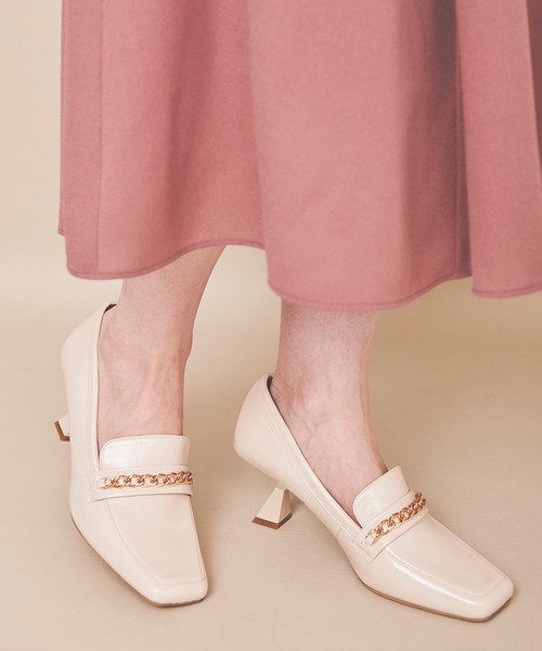 31 Sons de mode(トランテアン ソン ドゥ モード)の「ローファー風パンプス(パンプス・レディース・クリーム/ピンク/ダークブラウン・M/S/L)」の2枚目の写真