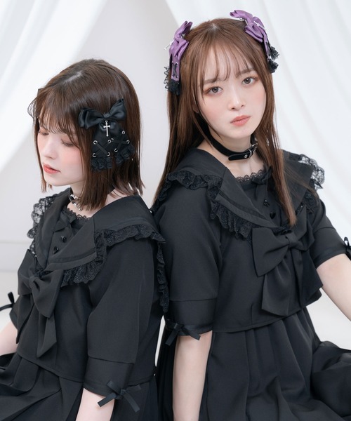 Sweet Best Wishes レースリボンクリップ　黒x黒 Sweet Best Wishes レースリボンクリップ 黒x黒 Sweet Best