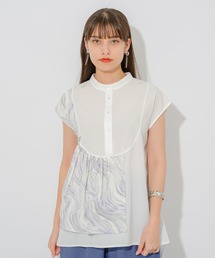 Paradise Picnic | マーブル生地切替ブラウス(シャツ/ブラウス)