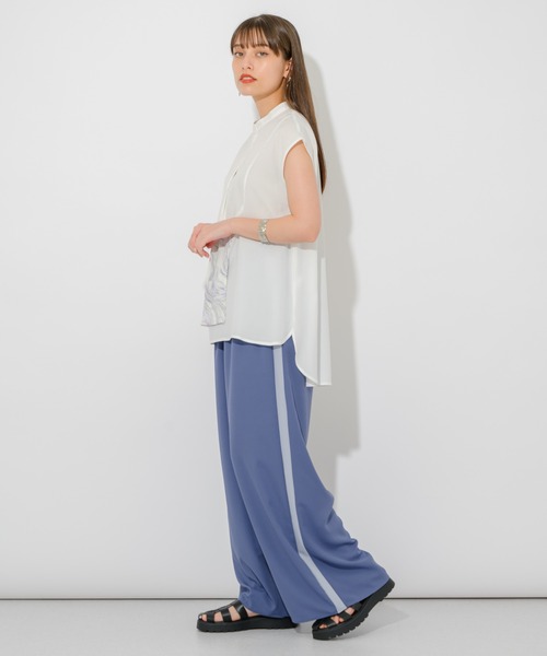 Paradise Picnic（パラダイスピクニック）の「マーブル生地切替ブラウス（シャツ/ブラウス・レディース・ホワイト/チャコールグレー・FREE）」の12枚目の写真