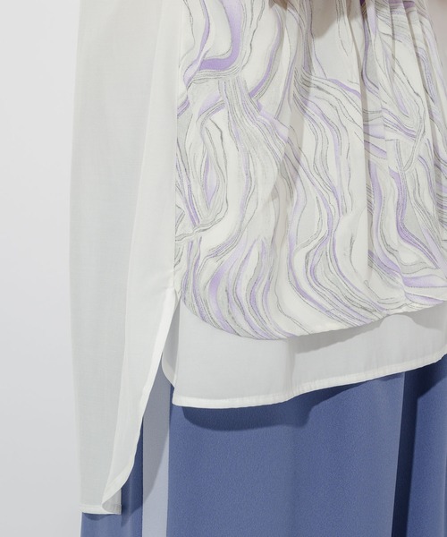 Paradise Picnic（パラダイスピクニック）の「マーブル生地切替ブラウス（シャツ/ブラウス・レディース・ホワイト/チャコールグレー・FREE）」の22枚目の写真
