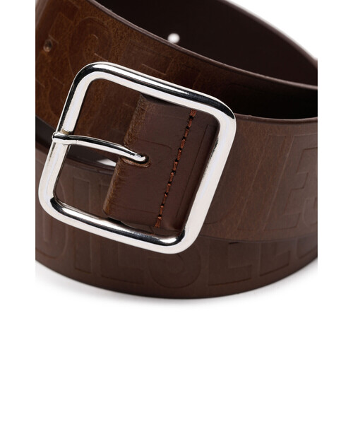 DIESEL(ディーゼル)の「メンズ カウレザー デボスロゴ ベルト DIESEL LOGO B-ILLY II BELT(ベルト・メンズ・ブラック/ブラウン/カーキ・95/90/80/100/85)」の21枚目の写真