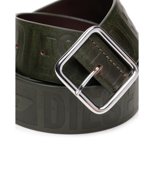 DIESEL(ディーゼル)の「メンズ カウレザー デボスロゴ ベルト DIESEL LOGO B-ILLY II BELT(ベルト・メンズ・ブラック/ブラウン/カーキ・95/90/80/100/85)」の22枚目の写真
