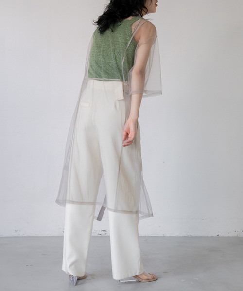 VACANCY(ヴァカンシー)の「バリモワ襟ハーフスリーブチュールワンピース(ワンピース・レディース・ブルー/グレー/ブラック・FREE)」の16枚目の写真