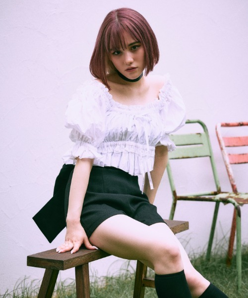 FickleBebe(フィクルベベ)の「フリルオフショルダーブラウス(シャツ/ブラウス・レディース・A/ブラック/ホワイト・0/1)」の11枚目の写真
