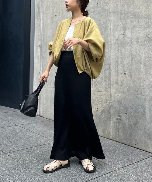 CAPRICIEUX LE'MAGE（カプリシューレマージュ）の「ドロストシャツブルゾン（ブルゾン・レディース・ホワイト/ブラック/グリーン系その他・FREE）」の6枚目の写真