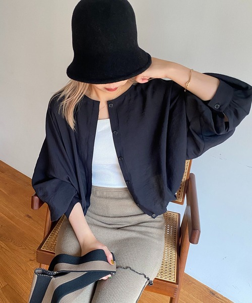 CAPRICIEUX LE'MAGE（カプリシューレマージュ）の「ドロストシャツブルゾン（ブルゾン・レディース・ホワイト/ブラック/グリーン系その他・FREE）」の18枚目の写真