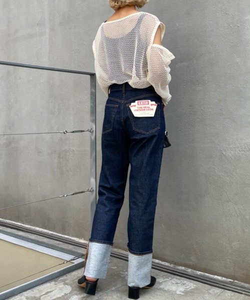 CIAOPANIC（チャオパニック）の「ロールアップデニムKATER（デニムパンツ・レディース・ブラック/ブルー・SMALL/MEDIUM）」の10枚目の写真