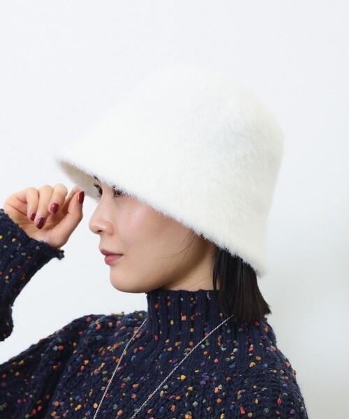 BEAMS HEART（ビームスハート）の「BEAMS HEART / シャギーファー バケット ハット（ハット・レディース・ホワイト/ブラック/ブラウン系その他4・ONE SIZE）」の4枚目の写真