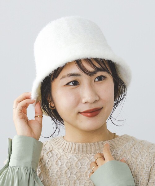 BEAMS HEART（ビームスハート）の「BEAMS HEART / シャギーファー バケット ハット（ハット・レディース・ホワイト/ブラック/ブラウン系その他4・ONE SIZE）」の5枚目の写真