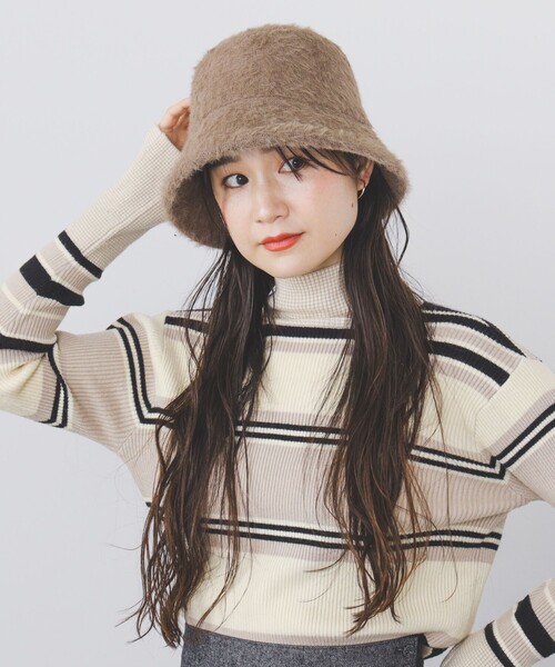 BEAMS HEART（ビームスハート）の「BEAMS HEART / シャギーファー バケット ハット（ハット・レディース・ホワイト/ブラック/ブラウン系その他4・ONE SIZE）」の6枚目の写真