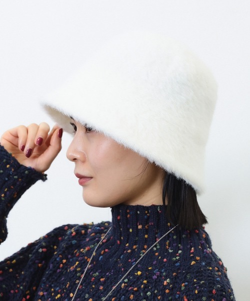 BEAMS HEART（ビームスハート）の「BEAMS HEART / シャギーファー バケット ハット（ハット・レディース・ホワイト/ブラック/ブラウン系その他4・ONE SIZE）」の2枚目の写真