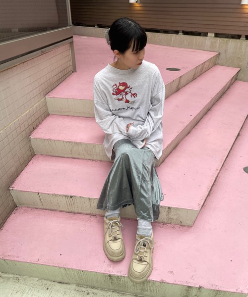 DuKKah（デュカ）の「Dukkah/【低身長向け】ベロアスリットマーメイドスカート（スカート・レディース・ブラック/グレー・X-SMALL）」の4枚目の写真