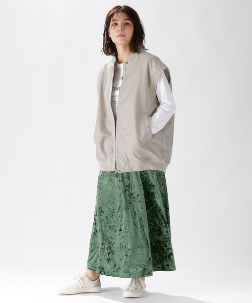 niko and...（ニコアンド）の「ベロアロングフレアスカート（スカート・レディース・グレー/ブラウン/グリーン・FREE）」の9枚目の写真