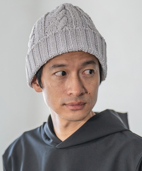 CALL&RESPONSE（コールアンドレスポンス）の「mko10710- SAISENTAKU-ケーブル編みニットキャップ（ニットキャップ/ビーニー・メンズ・グレー/ベージュ/ブラック・FREE）」の6枚目の写真