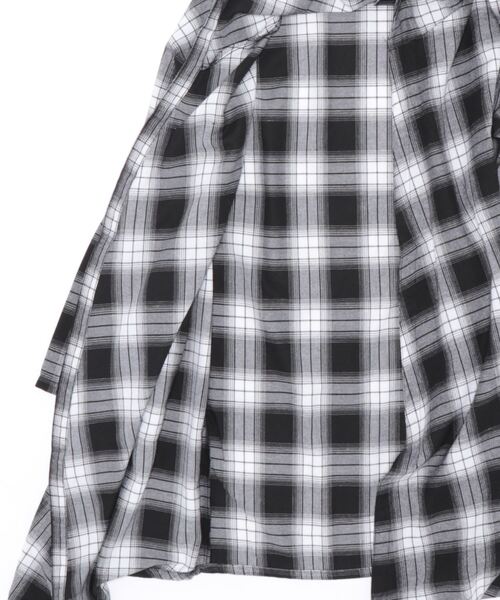 semantic design（セマンティックデザイン）の「セマンティックデザイン チェック柄 ルーズ フードコーディガン（その他アウター・メンズ・ホワイト×ブラック/ダークウッド・MEDIUM/LARGE）」の4枚目の写真