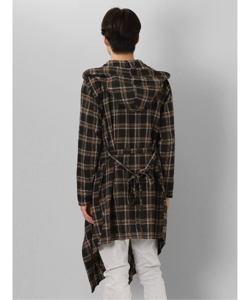 semantic design（セマンティックデザイン）の「セマンティックデザイン チェック柄 ルーズ フードコーディガン（その他アウター・メンズ・ホワイト×ブラック/ダークウッド・MEDIUM/LARGE）」の21枚目の写真