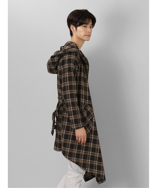 semantic design（セマンティックデザイン）の「セマンティックデザイン チェック柄 ルーズ フードコーディガン（その他アウター・メンズ・ホワイト×ブラック/ダークウッド・MEDIUM/LARGE）」の22枚目の写真