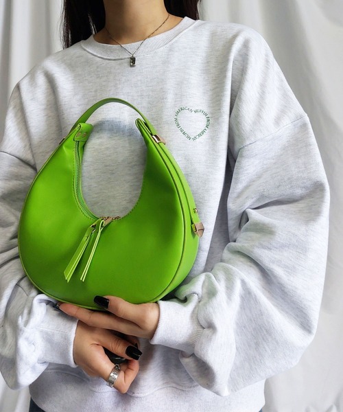 me+em select（ミームセレクト）の「※※【 ２ｗａｙ 】ハーフムーンフォルムハンドバッグ（ハンドバッグ・レディース・ブラック/アイボリー/グリーン/オレンジ・FREE）」の17枚目の写真