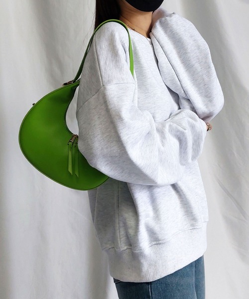 me+em select（ミームセレクト）の「※※【 ２ｗａｙ 】ハーフムーンフォルムハンドバッグ（ハンドバッグ・レディース・ブラック/アイボリー/グリーン/オレンジ・FREE）」の20枚目の写真