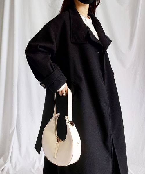 me+em select（ミームセレクト）の「※※【 ２ｗａｙ 】ハーフムーンフォルムハンドバッグ（ハンドバッグ・レディース・ブラック/アイボリー/グリーン/オレンジ・FREE）」の12枚目の写真