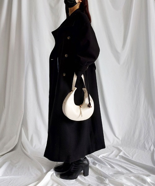 me+em select（ミームセレクト）の「※※【 ２ｗａｙ 】ハーフムーンフォルムハンドバッグ（ハンドバッグ・レディース・ブラック/アイボリー/グリーン/オレンジ・FREE）」の9枚目の写真