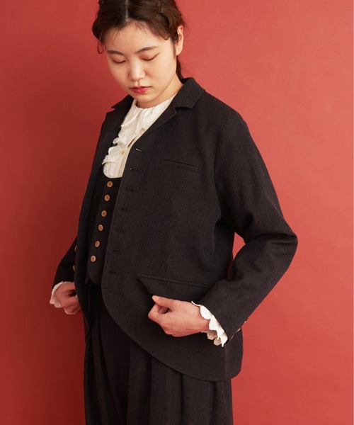 Malle（マル）の「Malle ウール/コットン/リネン サックコート（その他アウター・レディース・ネイビー・FREE）」の5枚目の写真