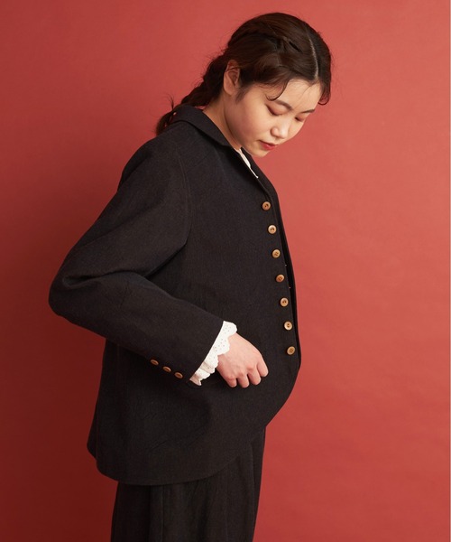 Malle（マル）の「Malle ウール/コットン/リネン サックコート（その他アウター・レディース・ネイビー・FREE）」の7枚目の写真