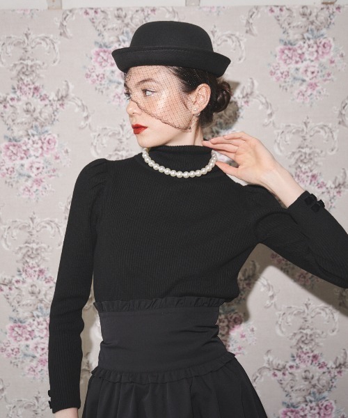 MIRO AMURETTE(ミロアミュレット)の「neck ribbon knit/ネックリボンニット(ニット/セーター・レディース・ブラック・FREE)」の10枚目の写真