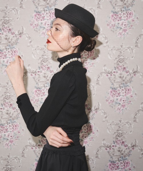 MIRO AMURETTE(ミロアミュレット)の「neck ribbon knit/ネックリボンニット(ニット/セーター・レディース・ブラック・FREE)」の12枚目の写真