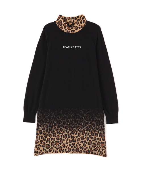 美品 パーリーゲイツ グラデーション ハイネック ニット ワンピース