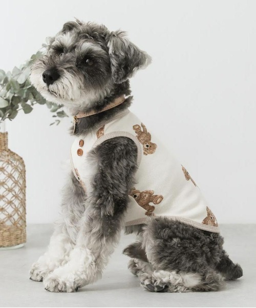 moncheri（モンシェリ）の「くまさんパイピングトップス / 犬服 / ドッグウェア（ペットウェア・レディース・アイボリー・S/M/L/XL）」の10枚目の写真