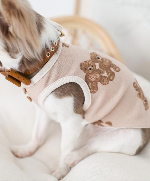 moncheri（モンシェリ）の「くまさんパイピングトップス / 犬服 / ドッグウェア（ペットウェア・レディース・アイボリー・S/M/L/XL）」の16枚目の写真