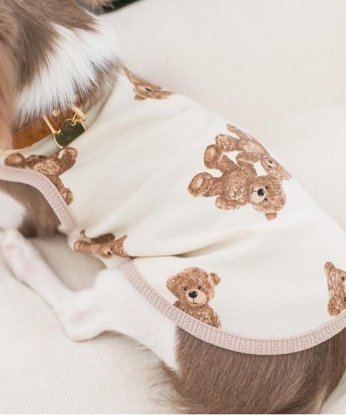 moncheri（モンシェリ）の「くまさんパイピングトップス / 犬服 / ドッグウェア（ペットウェア・レディース・アイボリー・S/M/L/XL）」の18枚目の写真