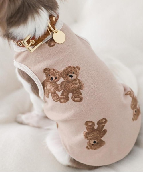 moncheri（モンシェリ）の「くまさんパイピングトップス / 犬服 / ドッグウェア（ペットウェア・レディース・アイボリー・S/M/L/XL）」の19枚目の写真