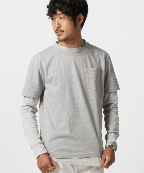 Sanca(サンカ)の「Sanca×BEAMS / 別注 天竺 レイヤード Tシャツ(Tシャツ/カットソー・メンズ・ホワイト/グレー・2/1/3/4)」の4枚目の写真