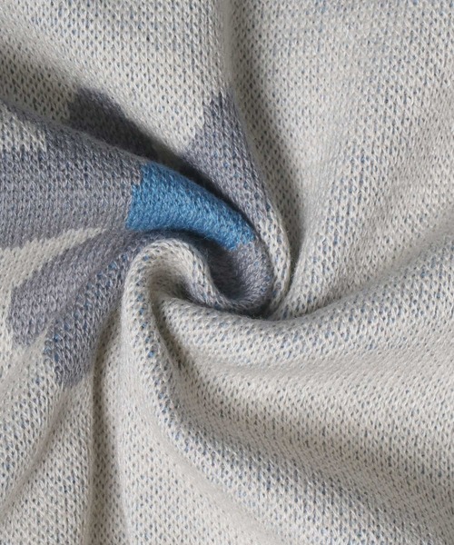 ANPAS（アンパス）の「Flower Total Pattern Jacquard Knit Pullover/花柄 オーバーサイズ ジャガード ニット プルオーバー（ニット/セーター・メンズ・チャコールグレー/グレー/アイボリー/ネイビー/ブルー・M/L）」の13枚目の写真