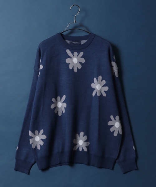 ANPAS（アンパス）の「Flower Total Pattern Jacquard Knit Pullover/花柄 オーバーサイズ ジャガード ニット プルオーバー（ニット/セーター・メンズ・チャコールグレー/グレー/アイボリー/ネイビー/ブルー・M/L）」の20枚目の写真