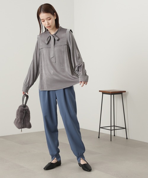 N.(N. Natural Beauty Basic)(エヌエヌナチュラルビューティーベーシック)の「◆スリットジョガーパンツ(スウェットパンツ・レディース・ブラック/ブルー/オフホワイト・MEDIUM)」の8枚目の写真