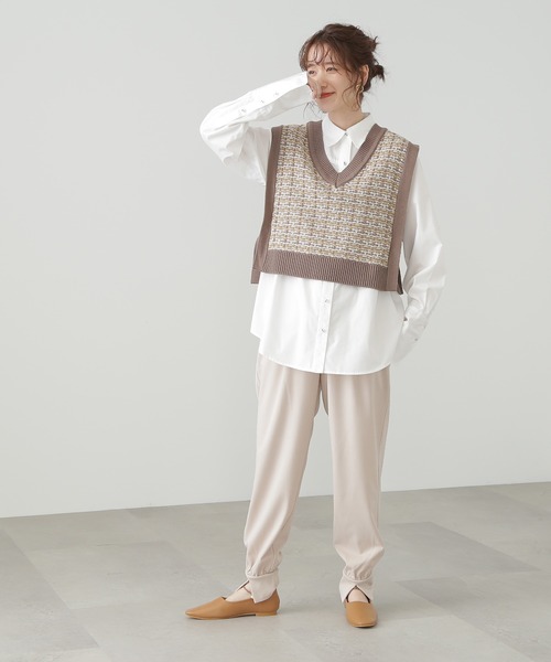 N.(N. Natural Beauty Basic)(エヌエヌナチュラルビューティーベーシック)の「◆スリットジョガーパンツ(スウェットパンツ・レディース・ブラック/ブルー/オフホワイト・MEDIUM)」の16枚目の写真