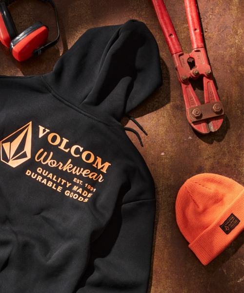 VOLCOM(ボルコム)の「【VOLCOM】VOLCOM WKWEAR BEANIE(ニットキャップ/ビーニー・メンズ・ブラック/オレンジ・O/S)」の5枚目の写真