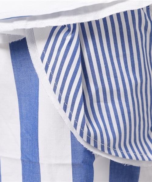 DISCOAT(ディスコート)の「【Discoat】ランダムストライプノースリブラウス(シャツ/ブラウス・レディース・ブルー/スミクロ・LARGE/MEDIUM)」の9枚目の写真