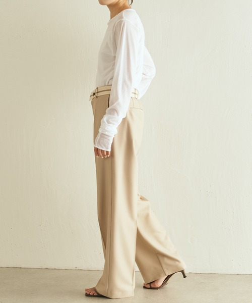 COLLAGE GALLARDAGALANTE（コラージュガリャルダガランテ）の「マーベルトデザインパンツ（スラックス・レディース・グレー/ベージュ・1/0）」の10枚目の写真