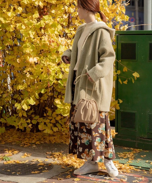 URBAN RESEARCH DOORS（アーバンリサーチドアーズ）の「ブークレフードコート（その他アウター・レディース・ブラウン/ライトベージュ・MEDIUM）」の12枚目の写真