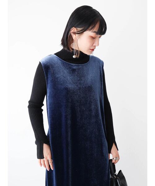 Green Parks(グリーンパークス)の「洗える2WAYベロアジャンパースカート(ジャンパースカート・レディース・ネイビー/ブラック/ホワイト系その他2・FREE)」の16枚目の写真