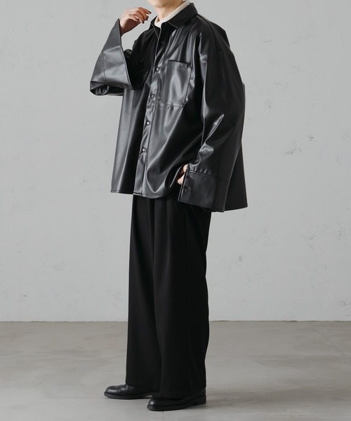 epnok（エプノック）の「サイドスリットロングカフスシャツ（シャツ/ブラウス・メンズ・チャコールグレー/ブラック/マスタード・SMALL/MEDIUM/LARGE）」の9枚目の写真