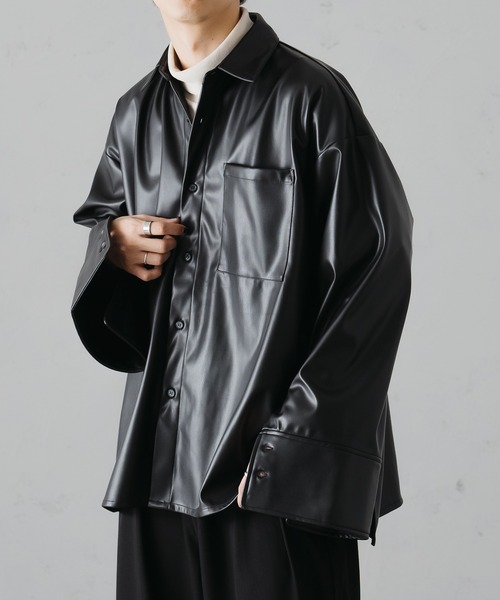 epnok（エプノック）の「サイドスリットロングカフスシャツ（シャツ/ブラウス・メンズ・チャコールグレー/ブラック/マスタード・SMALL/MEDIUM/LARGE）」の14枚目の写真