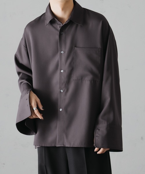 epnok（エプノック）の「サイドスリットロングカフスシャツ（シャツ/ブラウス・メンズ・チャコールグレー/ブラック/マスタード・SMALL/MEDIUM/LARGE）」の16枚目の写真