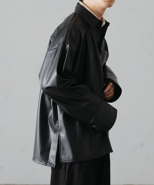 epnok（エプノック）の「サイドスリットロングカフスシャツ（シャツ/ブラウス・メンズ・チャコールグレー/ブラック/マスタード・SMALL/MEDIUM/LARGE）」の8枚目の写真